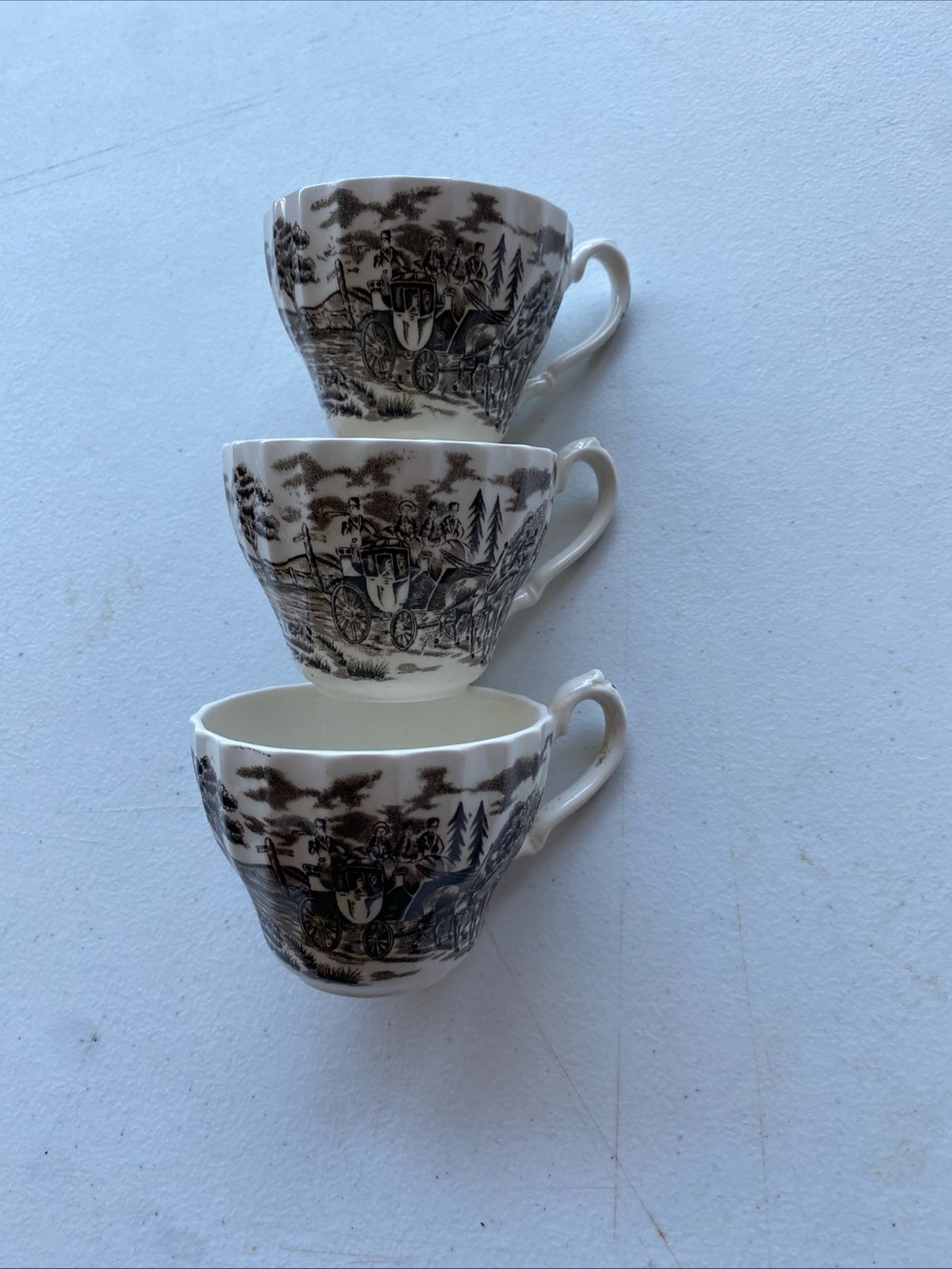 Three (3) Royal Mail Myott Ironstone England Teacups